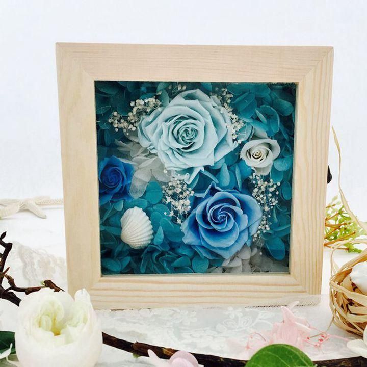 Wholesale Eternal Arrangements of Blue Preserved Flowers Rose