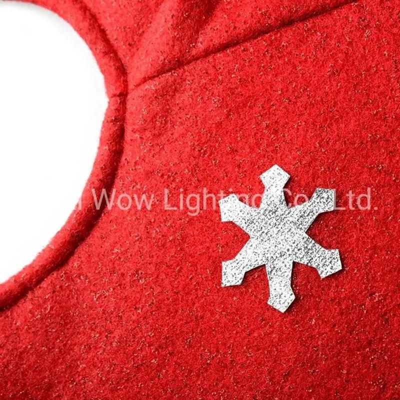 Snowman Christmas Tree Skirt Decoration, 122 Cm - Large, Red/White