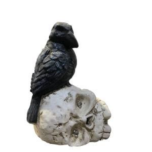 Halloween Craft Decoration Crow Stand Skull Resin Decoration