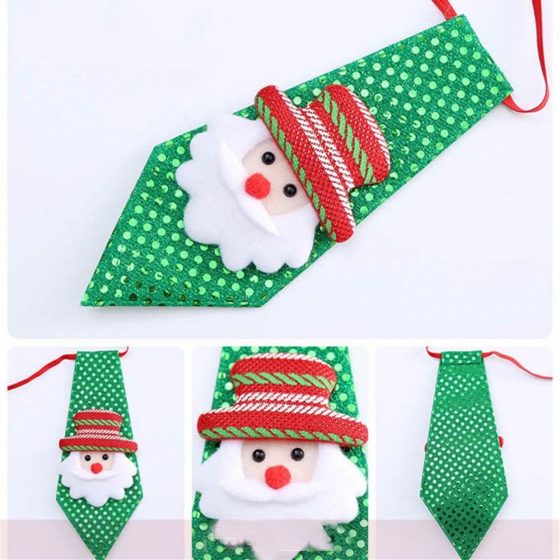 Christmas Neckties LED Sequins Cartoon Tie Xmas Holiday Party Costume