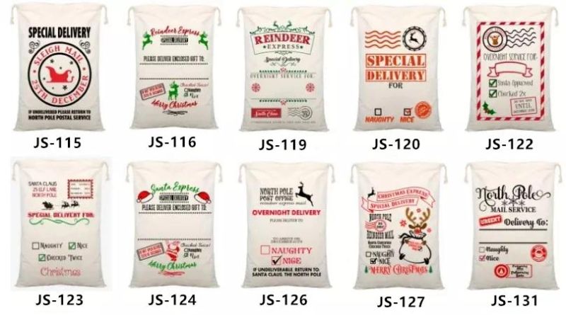 Top Sale Christmas Storage Bag Canvas Santa Sack Wholesale Custom Santa Sack