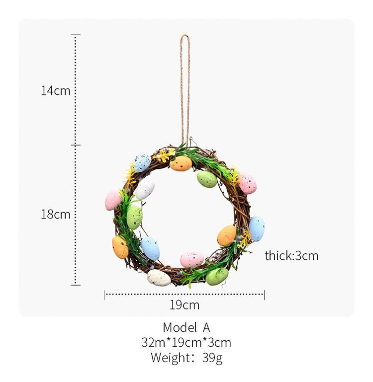 Artificial Pink Christmas Easter Wreath Wedding Scene Decoration Holiday Window Hanging Wreath