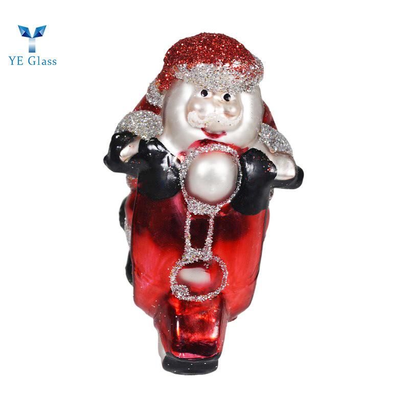 Funny Santa Claus Shape Borosilicate Glass Christmas Balls for Decoration