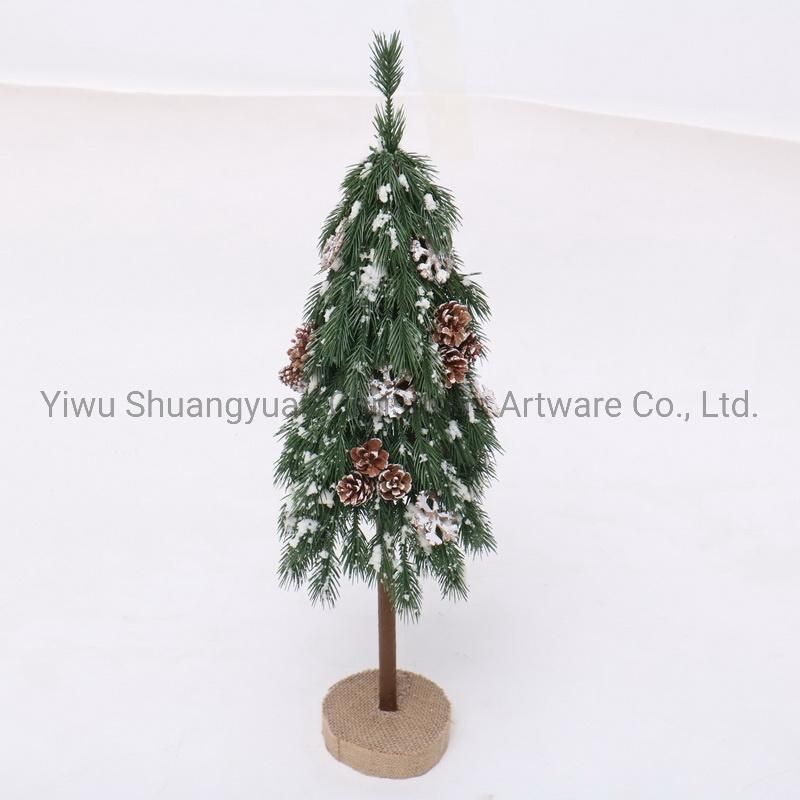 40cm PE Artificial Christmas Deco Tree with Flower Leaf Pinecone Snow Red Berry