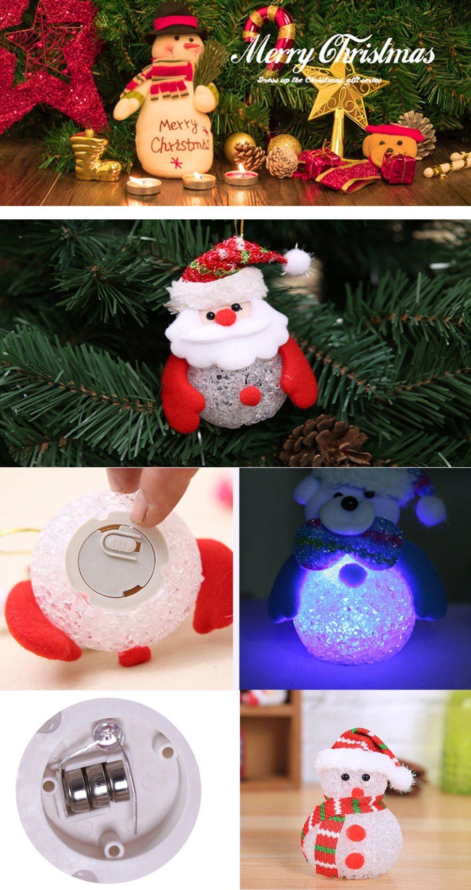 EVA Christmas Snowman Doll LED Glowing Light Pendant for Decoration Christmas