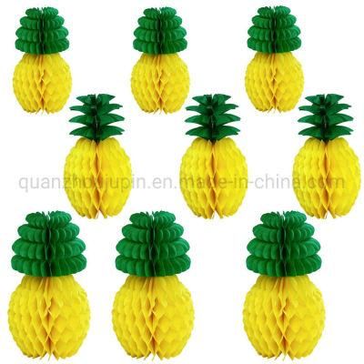 Manual Hawaiian Party Decoration Wedding Summer Party Supplies Cheap Tissue Paper Pineapple Honeycomb Balls Hawaii Jungle Decor