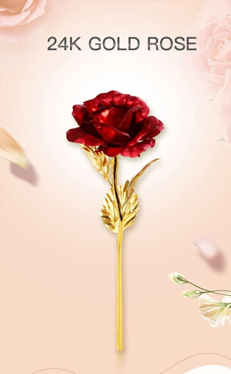 24K Colorful Rose Artificial Flower Unique Gifts Valentine′s Day Thanksgiving Mother′s Day Girl′s Birthday, Best Gifts for Her for Girlfriend Wife Women