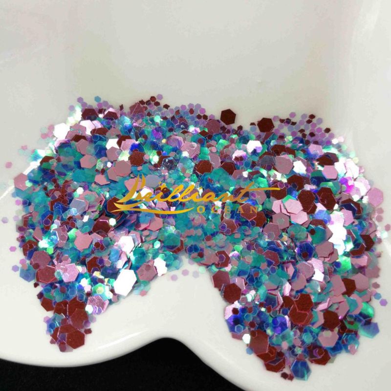 Hot Sale Brilliant Mixed Sizes Glitter Powder for Craft Decoration