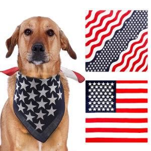 American Flag Cotton Square Scarf Handkerchief Pets Party Dress Costume