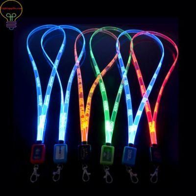LED Working Papers Rope Hanging Cards, Flashing Chest Cards Lanyard