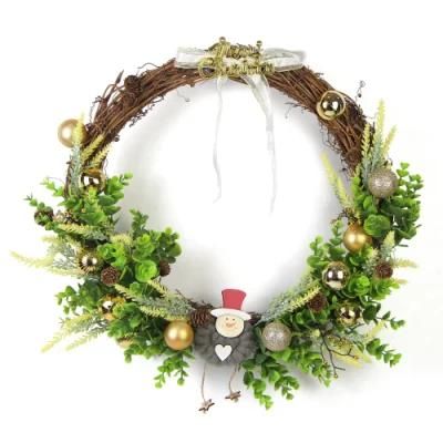 Wholesale Cheap Artificial Christmas Greenery Wreaths for Front Door