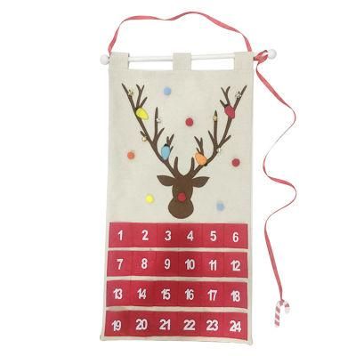 2022 Countdown Calendar Christmas Reindeer Handmade Felt Advent Calendar