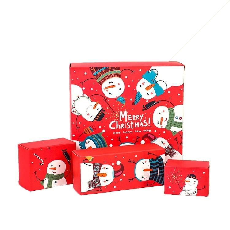 Gift Box OEM Custom Logo Printed Red Color Christmas Paper Gift Packaging Box