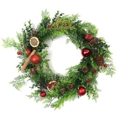New Design Customized 35cm Christmas Flowers Wreath for Front Door