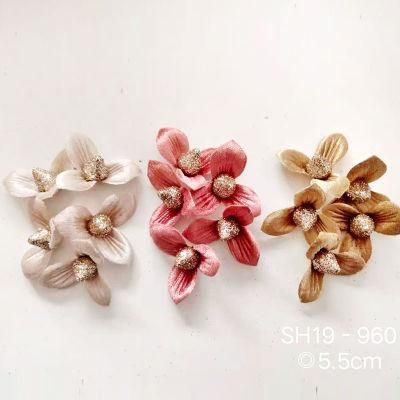 Powder Leaf Branch Flower Arrangement for Christmas Party Tree Hanging Decoration