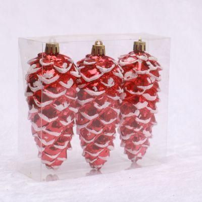 New Design Plastic Pine Cone Ornaments with Painted