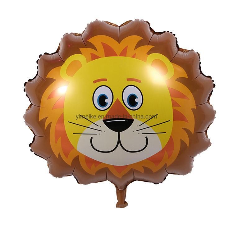 Cartoon Animals Aluminum Foil Balloon Lions Tigers Deer Cows Head Balloon