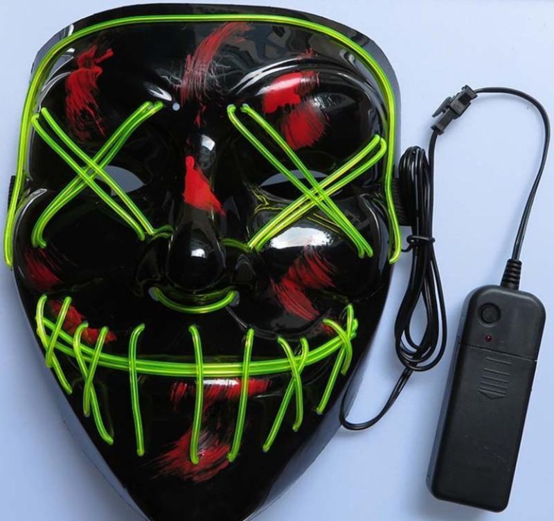 Halloween LED Light up EL Wire Neon Purge Party Mask