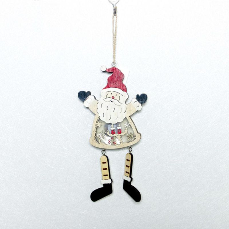 LED Light up Christmas Wooden Pendant Decoration