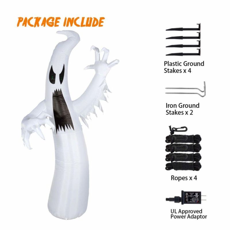 12 FT Halloween Inflatables Scary Ghost with Color Changing LEDs Decorations, Halloween Blow up Outdoor Party Decor for Yard Garden