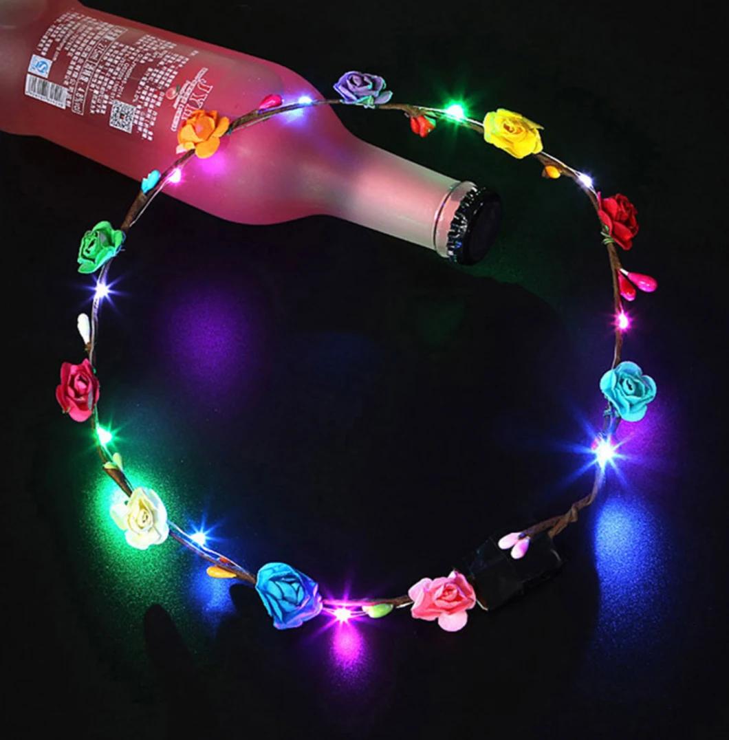 LED Luminous Flower Wreath Headband Crown for Girls Women