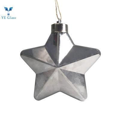 Silver Gray Christmas Star Shape Hanging Christmas Tree Ornament