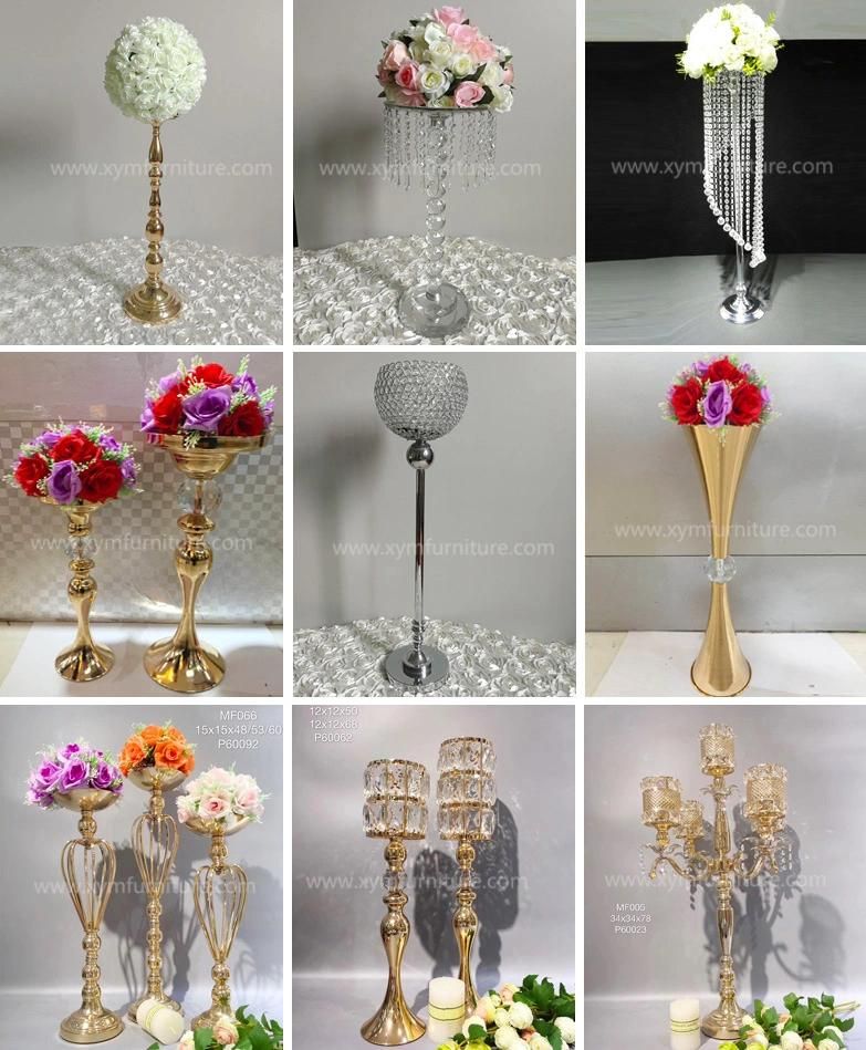 Elegant Gold Metal Dining Table Candle Holder Wedding Centerpiece