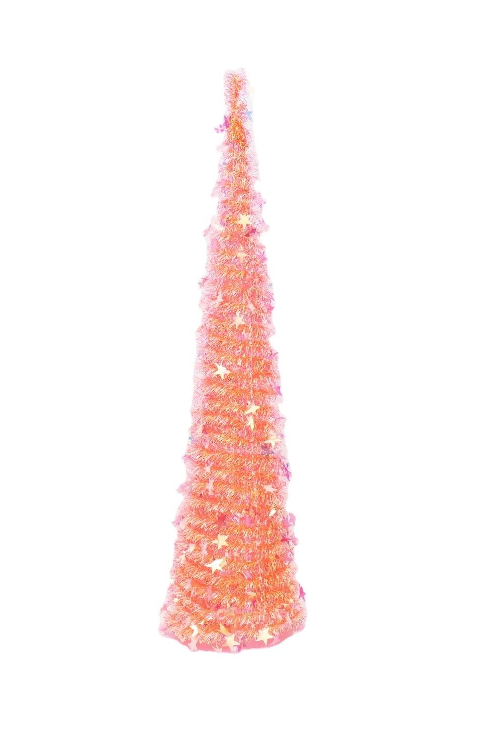 5 FT Pop up Tinsel Christmas Tree for Home Indoor Decoration, Shiny Christmas Tree