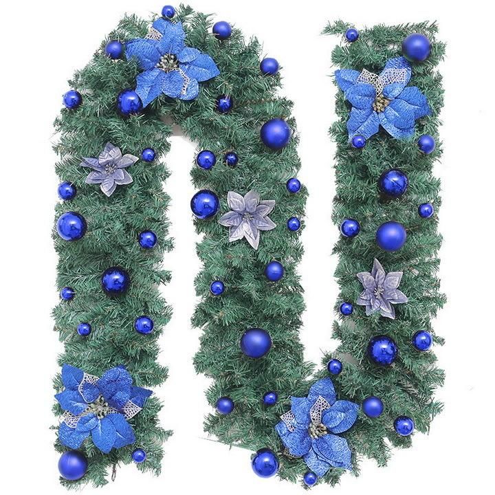 Hot Sale Prelit LED Luxurious Decorated PVC Wreath Garland Christmas Decoration with Lights