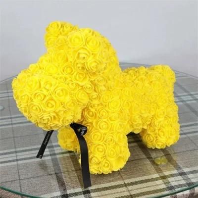 Beautiful Artificial Foam Rose Dog Bear for Wedding Gifts