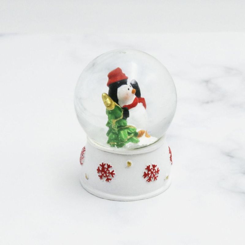 Custom Christmas Resin Snow Globes Craft Light Snowball Gift