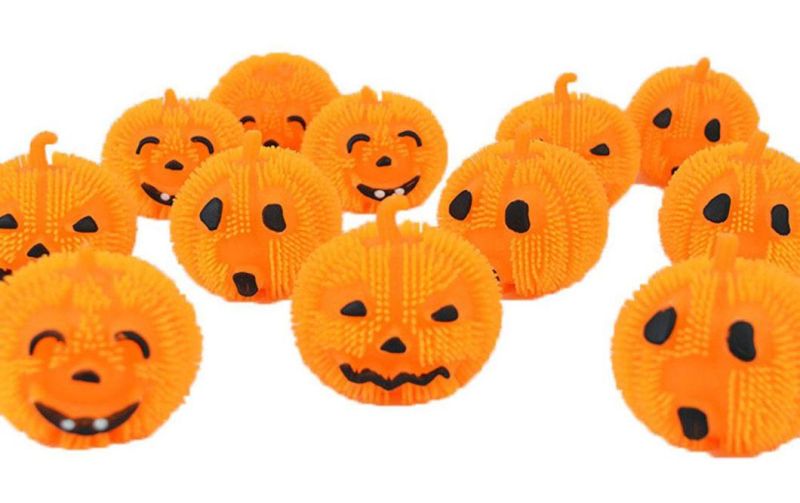 Pumpkin Ball Light up Flashing Spiky Ball Bundle Halloween Toy