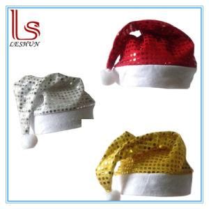 Christmas Decoration Nonwovens Pleuche Santa Claus Hat for Adults
