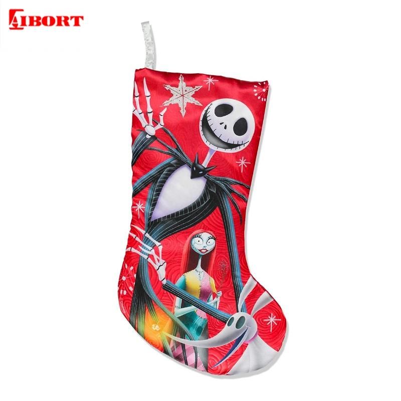 Aibort Sublimation Christmas Ornaments Large Stocking Hanging Gift Bag Sock