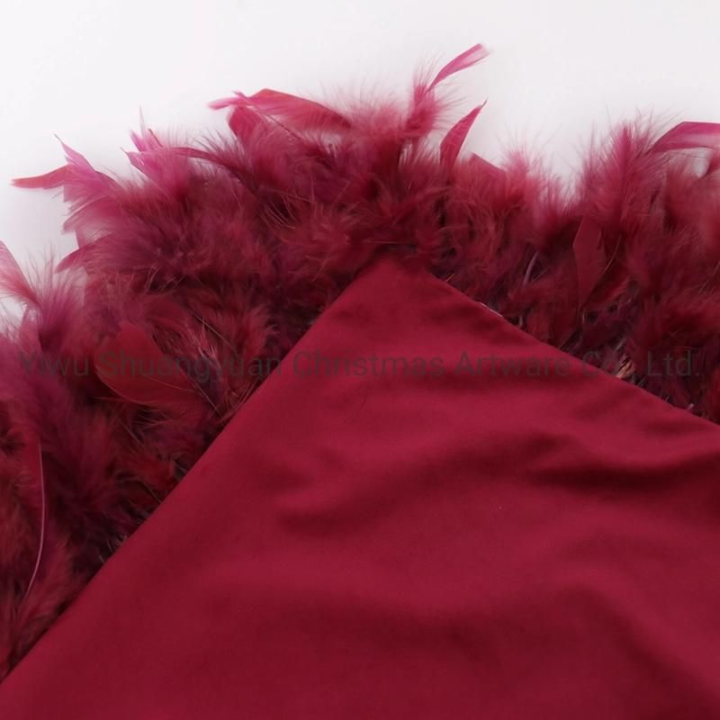 New Design Christmas Bolster Pillow with Feather for Holiday Wedding Party Home Decoration Hook Ornament Craft Gifts