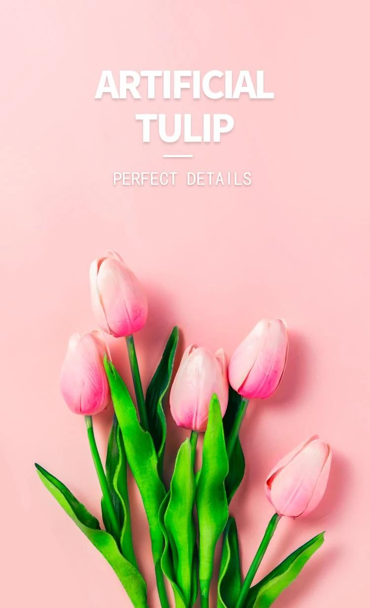 2021 Vlovelife Wholesale PE Real Touch Tulips Bouquet Home Office Wedding Decor Artificial Tulip Flowers