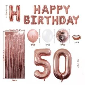 50PCS Years Old Birthday Party Balloon Adult Birthday Party Decorations