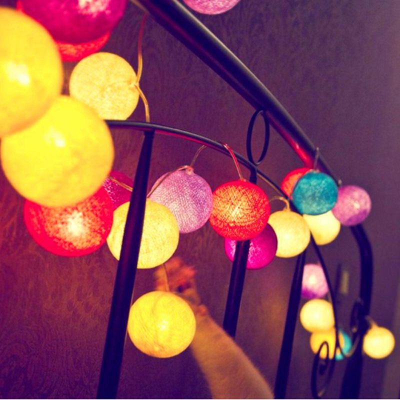 LED Cotton Ball String Lights Fairy String Lights Outdoor Decorative