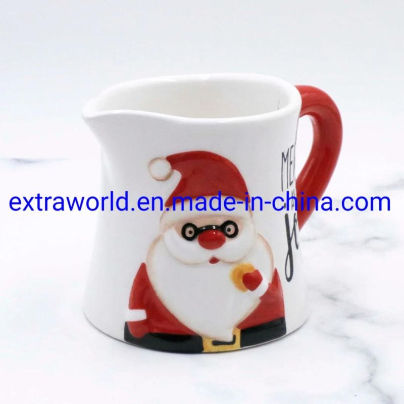 OEM Christmas Design Drinking Water Pot Ceramic Water Pitcher