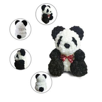Wholesales Mother&prime;s Day Gift Polar Bears 40cm Artificial White Rose Panda with Gift Box