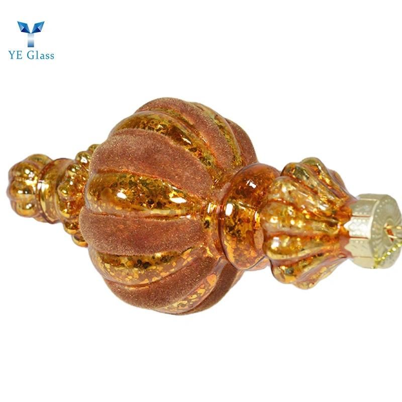 Customized Golden Borosiilicate Hanging Glass Ornament Balls for Decoration