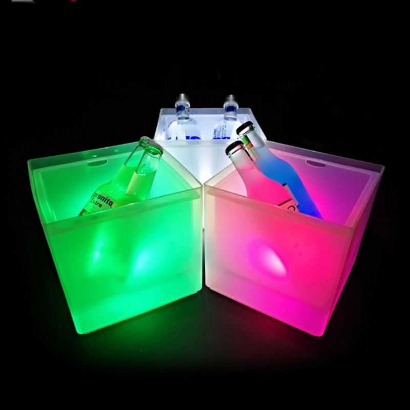 LED Ice Cooler Champagne Acrylic LED Custom Ice Bucket