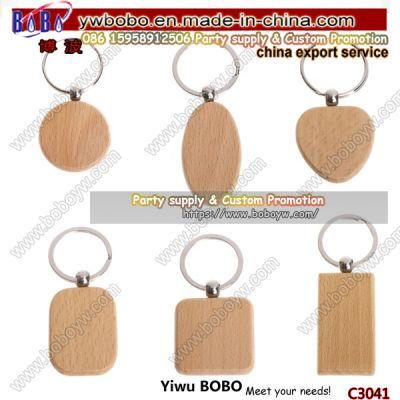 Party Products Customized Laser Engrave Logo Wooden Keychain Blank Wood Keychains Wood Craft (G8041)