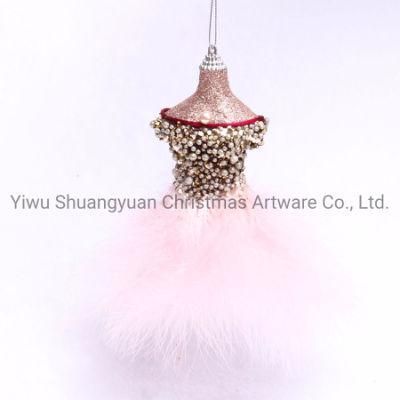 fashion New Design Foam Model Shape Hanging Foam Ornaments with Glitter &amp; Feather