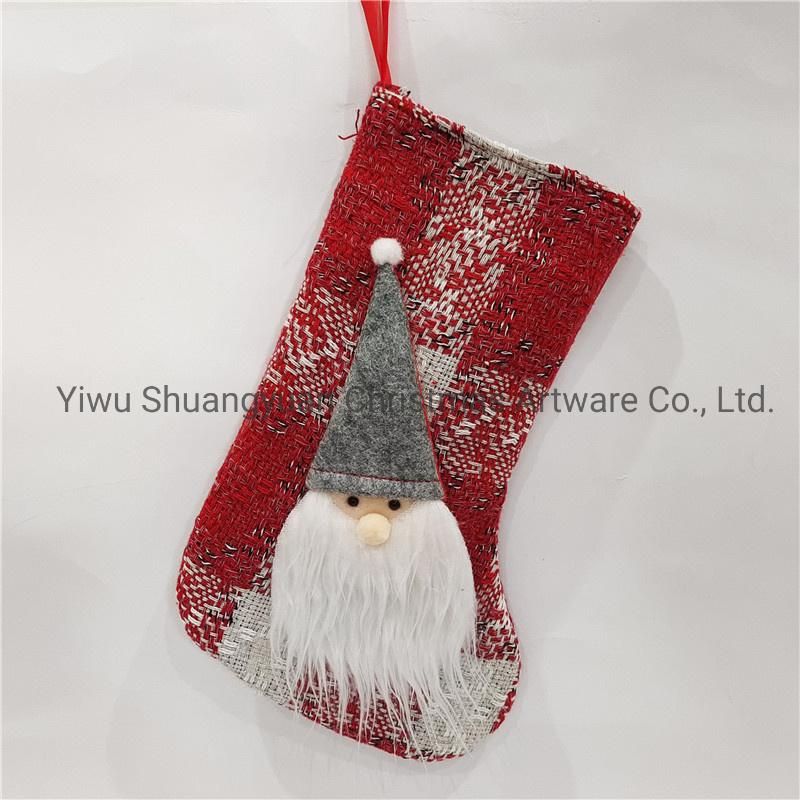 Handmade Custom Stuffed Animal Head Plush Baby Felt Plain Felt Santa Christmas Stocking