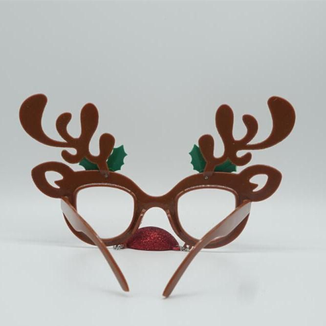 Christmas Cute Deerlet Pair of Glasses Antlers Funny Holiday Gift Party Supply Glasses
