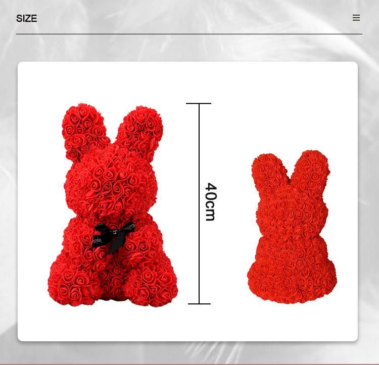 Inunion Hot Sale Artificial Flower PE Flower PE Foam Bunny Foam Rabbit Rabbit Rose Easter Gift