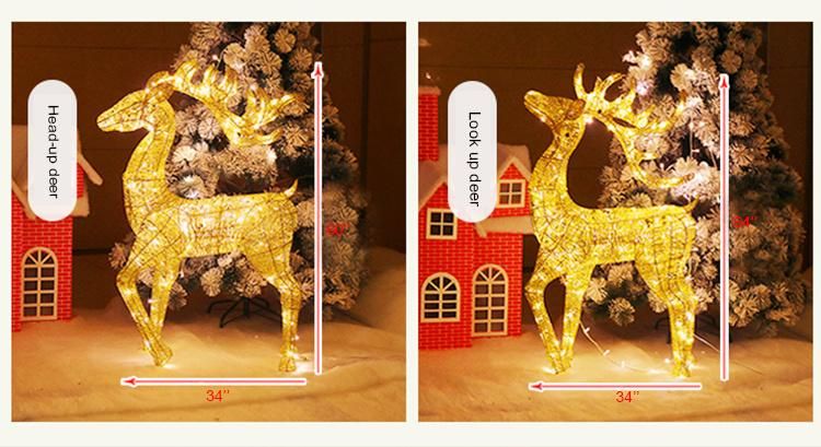 Giant 3D LED Christmas Deer Decoration with Lights for Sale