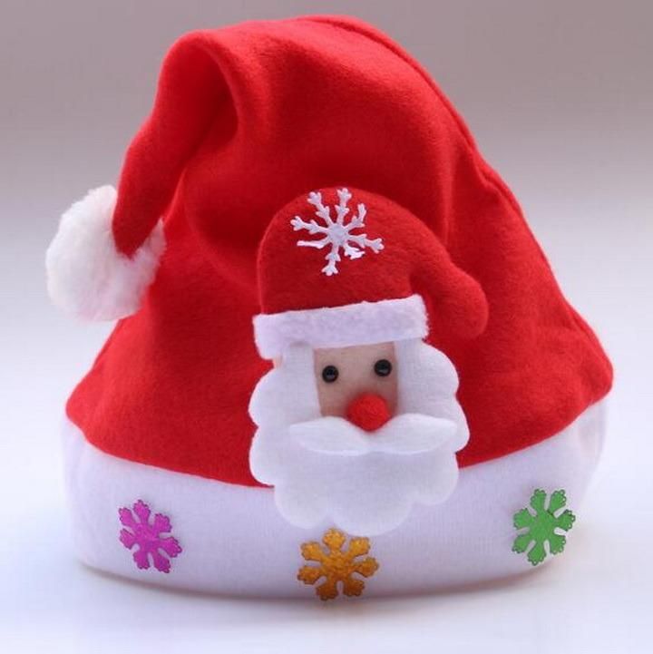 Top Grade Adult Children Short Plush Christmas Hats