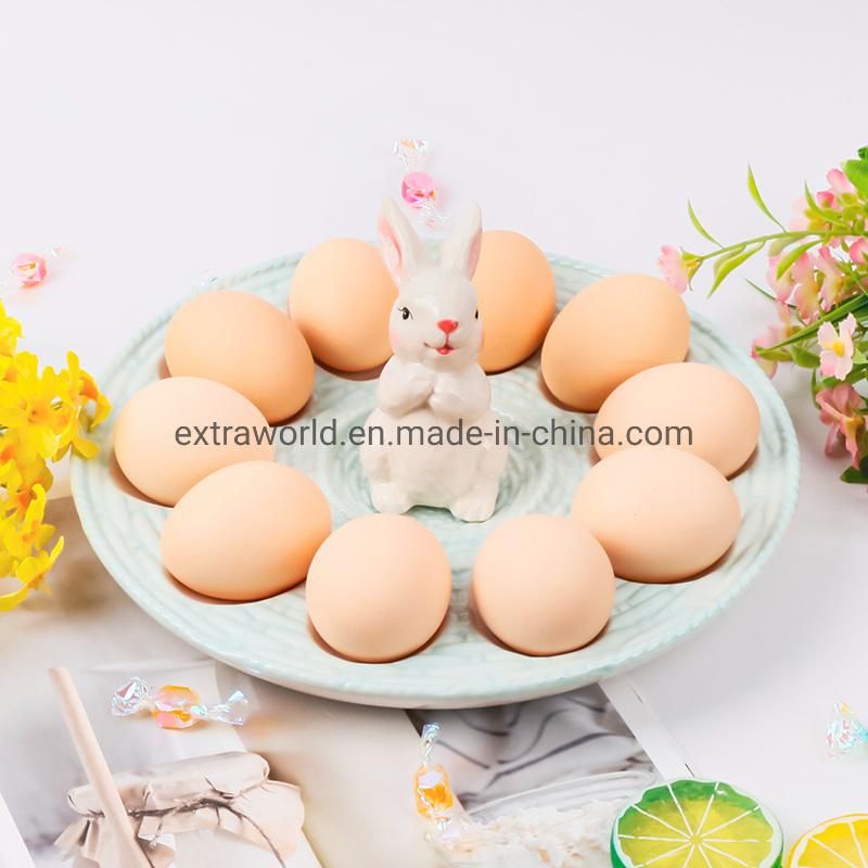 Kitchen Decor Ceramic Cute Rabbit design Easter Gift Decoration Egg Tray Egg Holder